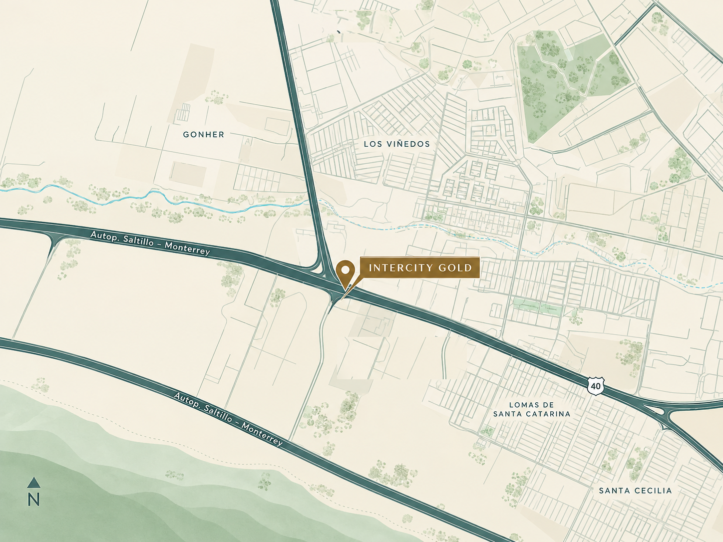 Mapa ilustrado de la ubicación de INTERCITY GOLD en Santa Catarina